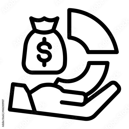Income Earning Cost Planning icon from the Financial Projection icon collection (Outline Style)