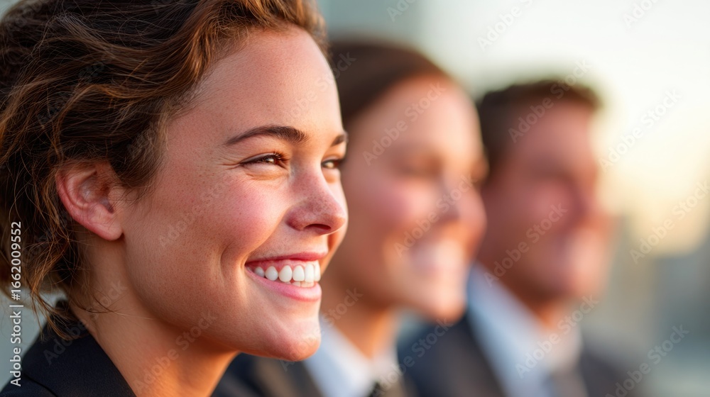 Obraz premium Smiling Woman in Business Attire