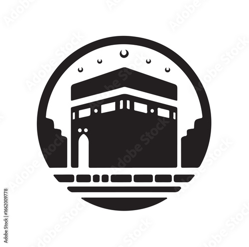 Black and White Kaaba Vector Design