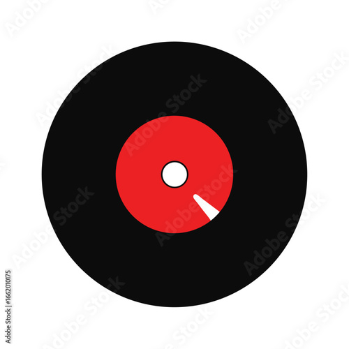 Black Vinyl Record Clean Graphic Illustration