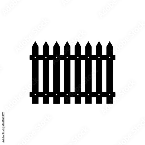 Fence silhouette icon vector flat design.