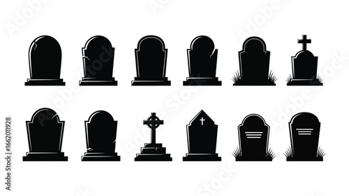 Shadow of Remembrance: A solemn collection of gravestones cast elongated shadows, symbolizing the somber essence of memorial and eternity. Evoking the silent stories etched in stone.