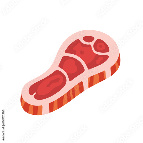 Raw leg of lamb meat on white background  