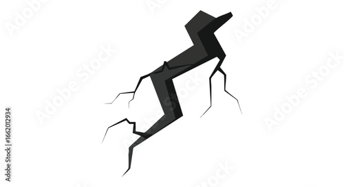 Angular Fractures and Cracks: A Graphic Depiction of Structural Damage on a Plain Surface