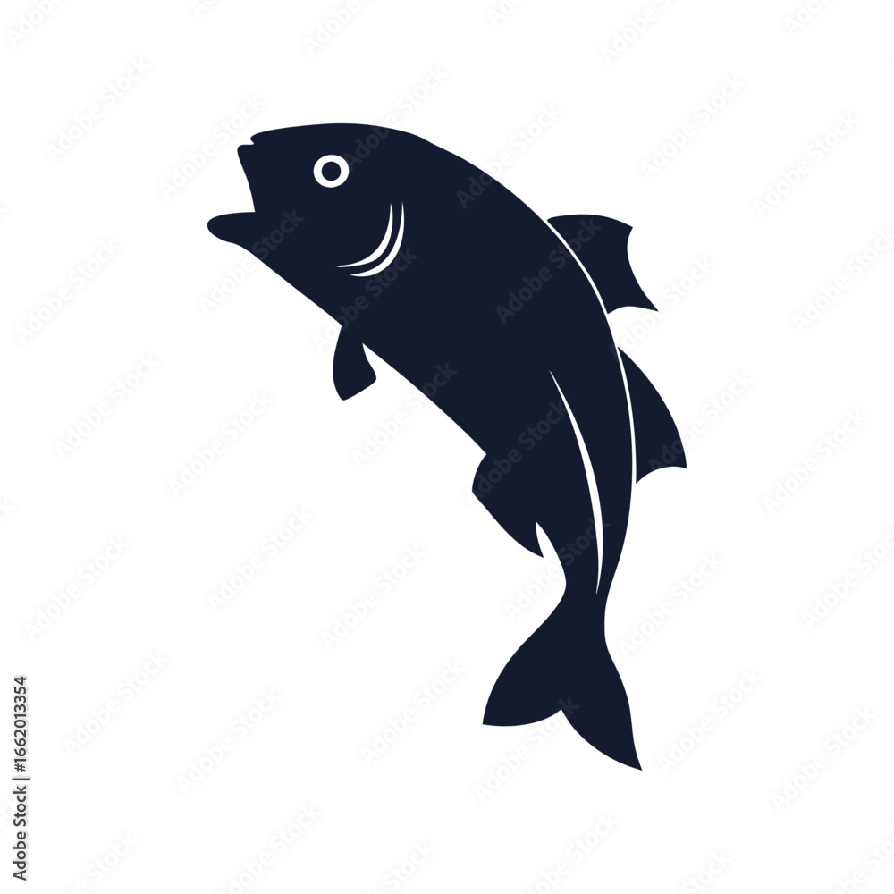 Fototapeta premium Crab Fish Silhouette Vector Art – Black and White Fishing Design. 