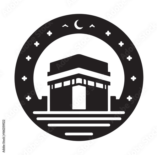 Black and White Kaaba Vector Design