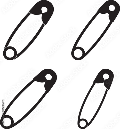 Two black semi truck silhouettes facing forward isolated on white background