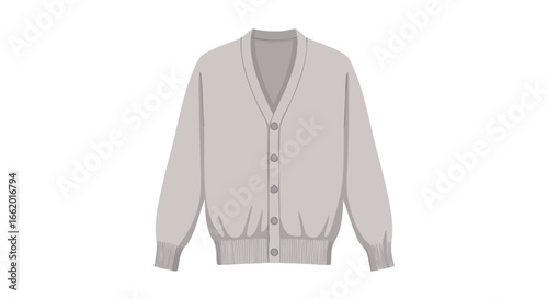 Elegant cardigan for versatile layering, showcasing minimalist style and comfortable design with v-neckline and buttoned front perfect for everyday