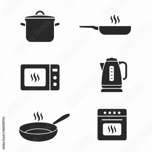 Food Preparation. Vector flat illustration. White background.