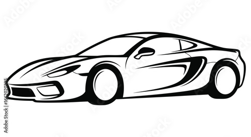 Artistic sketch of a sleek sports car side view expressing speed and luxury vector