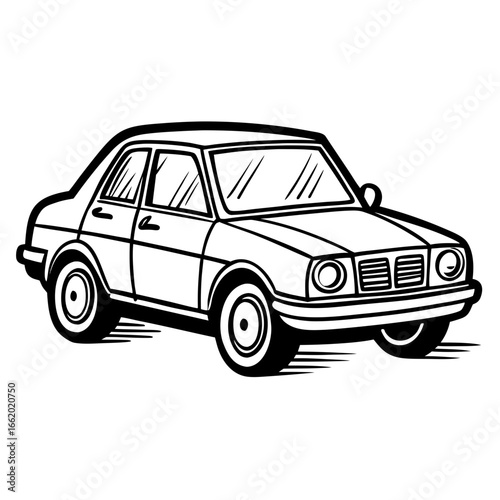 Wallpaper Mural Classic sedan silhouette representing automotive transport and personal travel, perfect for transportation themes, vintage car collections, and road trip concepts Torontodigital.ca