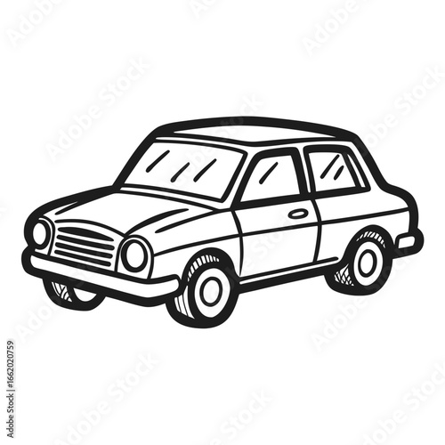 Wallpaper Mural Classic vintage sedan sketch, a timeless automotive icon, perfect for retro transport designs and nostalgic advertising campaigns. Torontodigital.ca