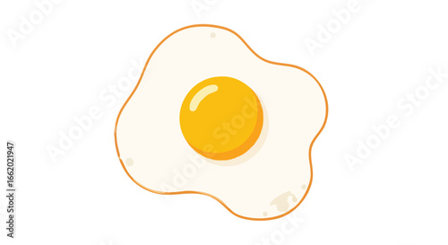 Whimsical sunny-side-up egg illustration with soft edges, perfect for breakfast menus, nutrition guides, or culinary-themed design projects and