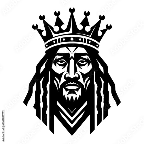 Vector illustration of a king’s head with a large crown