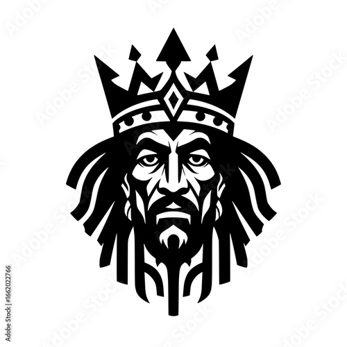 Vector illustration of a king’s head with a large crown