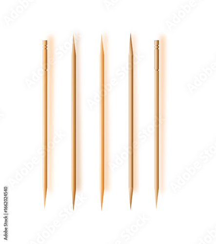 Toothpicks. hygiene and health on toothpicks white background. Vector.