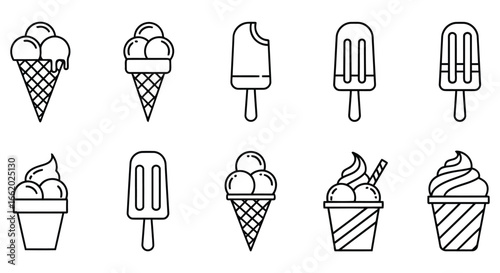 Collection of hand-drawn ice cream treats in various styles perfect for summer treats and refreshment vector