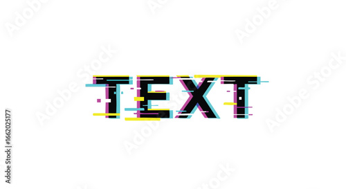 Modern text typography design with pixelated glitch effect adding futuristic and vibrant flair isolated over white backdrop