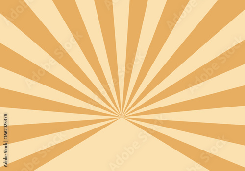 Retro sunburst rays pattern design with vintage yellow and orange color scheme and classic starburst effect