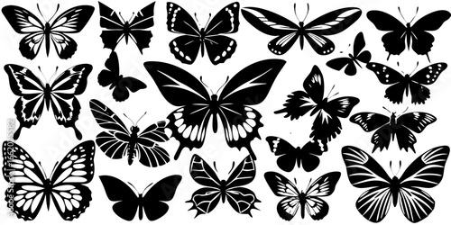 Black Silhouette Butterfly Art for Decor and Crafts