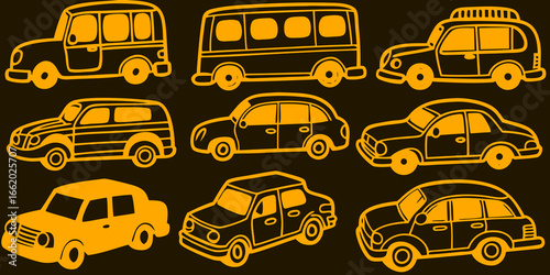 Colorful Cartoon Car and Bus Collection for Kids