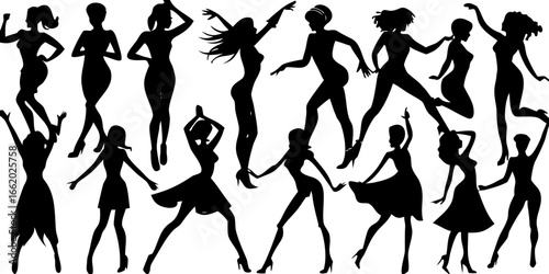 Black Silhouette Dance Art for Party Decor