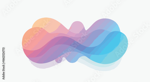 Fluidity of Dreams: A Serene Abstract Gradient Composition with Translucent Waves of Color and Soft Shadows Depicting Tranquility