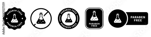 Paraben free vector stamps for product properties information.