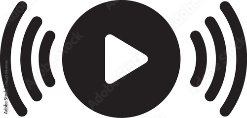 Media news related icon vector art of play button icon on isolated background