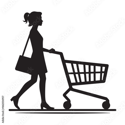 Clean shopping cart silhouette for e commerce and retail