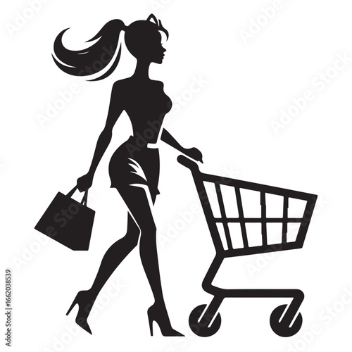 Shopping cart silhouette for retail and e commerce