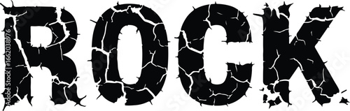 Grunge Style Rock Text with Cracked Effect Great for Music Designs and Typography