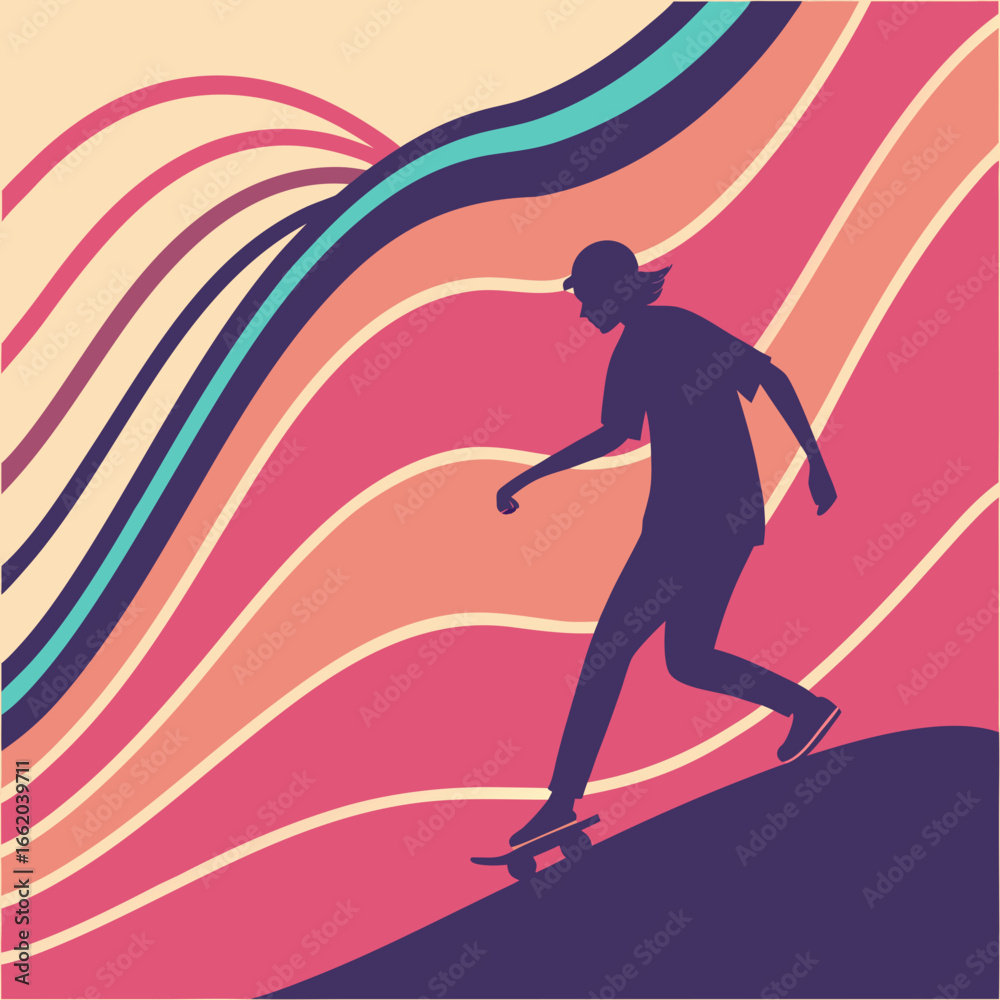 Fototapeta premium Futuristic Gradient Abstract Neon Waves Vector 1