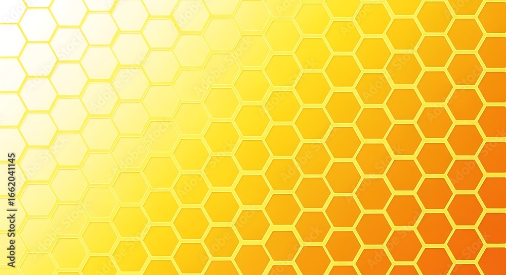 Golden honeycomb pattern with gradient of light to dark yellow and orange Golden honeycomb pattern with gradient of light to dark yellow and orange