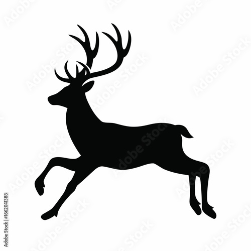 Black and White High Contrast Illustration of Deer