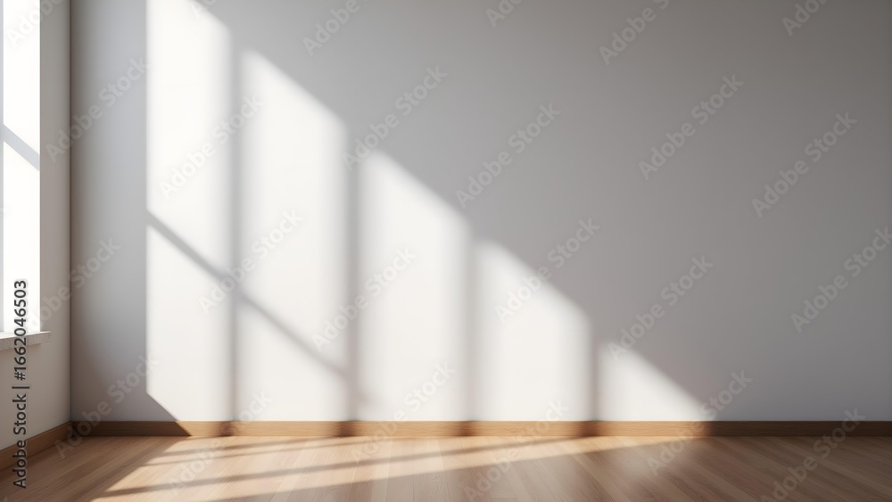 Obraz premium A minimalist space with intertwined light and shadow