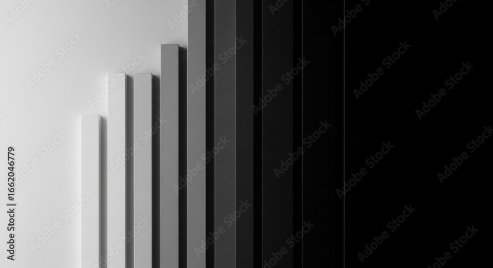 Monochromatic arrangement of parallel bars transitioning from light to dark Monochromatic arrangement of parallel bars transitioning from light to dark