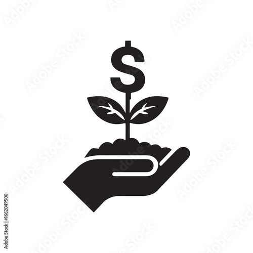 Hand holding dollar sign icon – money, payment, finance, salary, donation, business concept vector