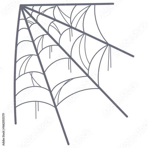 Hand Drawn Halloween Spider Web Illustration – Spooky Cobweb Clipart for Decoration