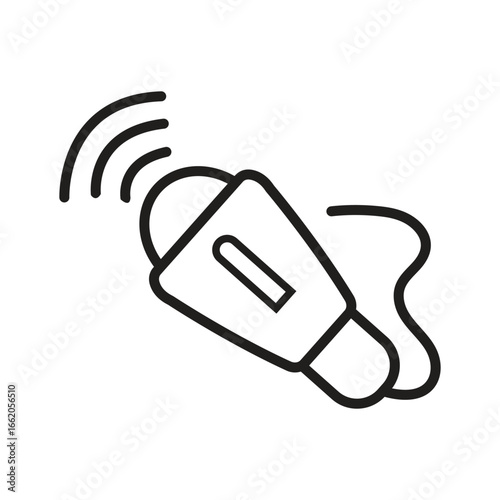 Ultrasound icon vector, medical ultrasound probe icon with sound waves in trendy flat style illustration isolated on white background.