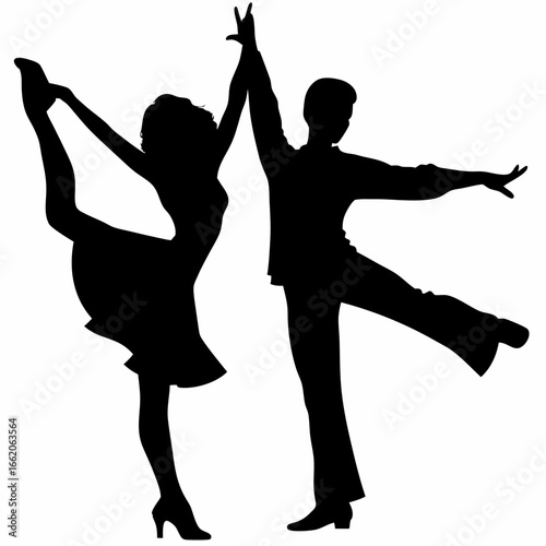 Dancing Couple Silhouette Illustration