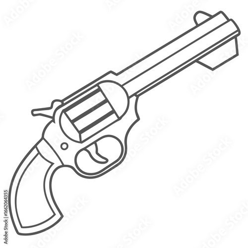 Old Vintage Revolver Pistol Illustration
