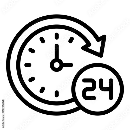 24 hours support icon vector
