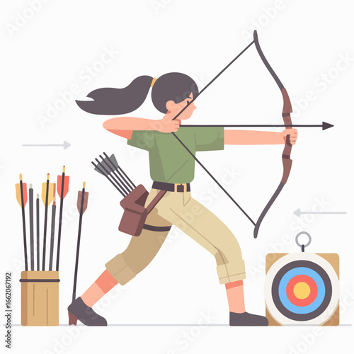 simple archery sport illustration vector
