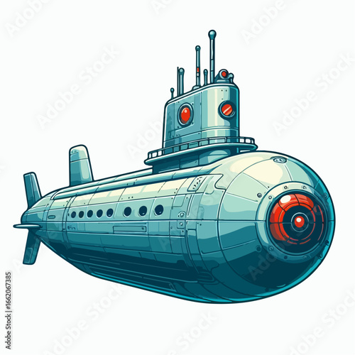 vector illustration of a submarine
