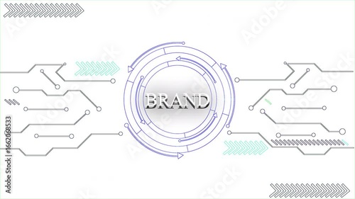 Wallpaper Mural The Futuristic Digital BRAND Text Showcasing A Cyber Technology SEO Interface. At The Center, The Glowing SEO Is Encircled By Neon Concentric Rings, Resembling A Head Up Display HUD Torontodigital.ca