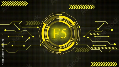 Wallpaper Mural Glowing Technology Circle Ring With Digital Light Effects, Surrounding An F5-Style Computer Icon. The Circular Ring Emits Neon Energy Patterns, Symbolizing Speed, Performance, And Advanced Computing. Torontodigital.ca