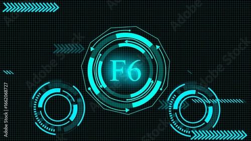 Wallpaper Mural Glowing Technology Circle Ring With Digital Light Effects, Surrounding An F6-Style Computer Icon. The Circular Ring Emits Neon Energy Patterns, Symbolizing Speed, Performance, And Advanced Computing. Torontodigital.ca