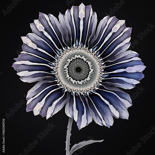 sketch, vibrant blossom, mandala style, geometric petals, pastel drawing, artistic creativity, symmetrical design