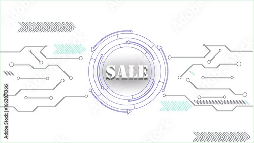 Wallpaper Mural The Futuristic Digital Sale Text Showcasing A Cyber Technology SEO Interface. At The Center, The Glowing SEO Is Encircled By Neon Concentric Rings, Resembling A Head Up Display HUD Torontodigital.ca